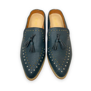 Mi.iM Black Tassel Studded Loafers